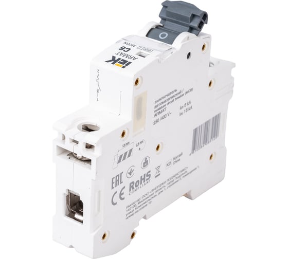 Автоматический выключатель IEK M06N 1P C 6А AR-M06N-1-C006