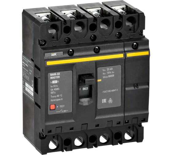 Автоматический выключатель IEK ВА88-32 4P 80А 25кА MASTER SVA10-4-0080-02