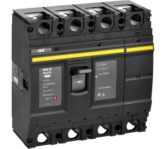 Автоматический выключатель IEK ВА88-40 4P 630А 35кА MASTER SVA50-4-0630-02