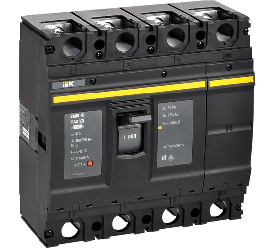 Автоматический выключатель IEK ВА88-40 4P 500А 35кА MASTER SVA50-4-0500-02