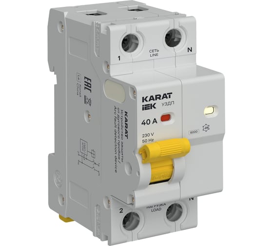 Устройство защиты от дугового пробоя IEK KARAT 1P+N 40A KA-DP10-1-040