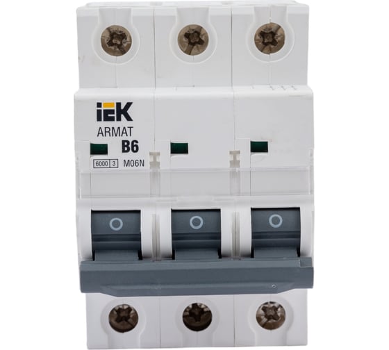 Автоматический выключатель IEK M06N 3P B 6А AR-M06N-3-B006