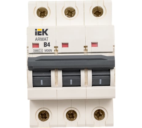Автоматический выключатель IEK M06N 3P B 4А AR-M06N-3-B004
