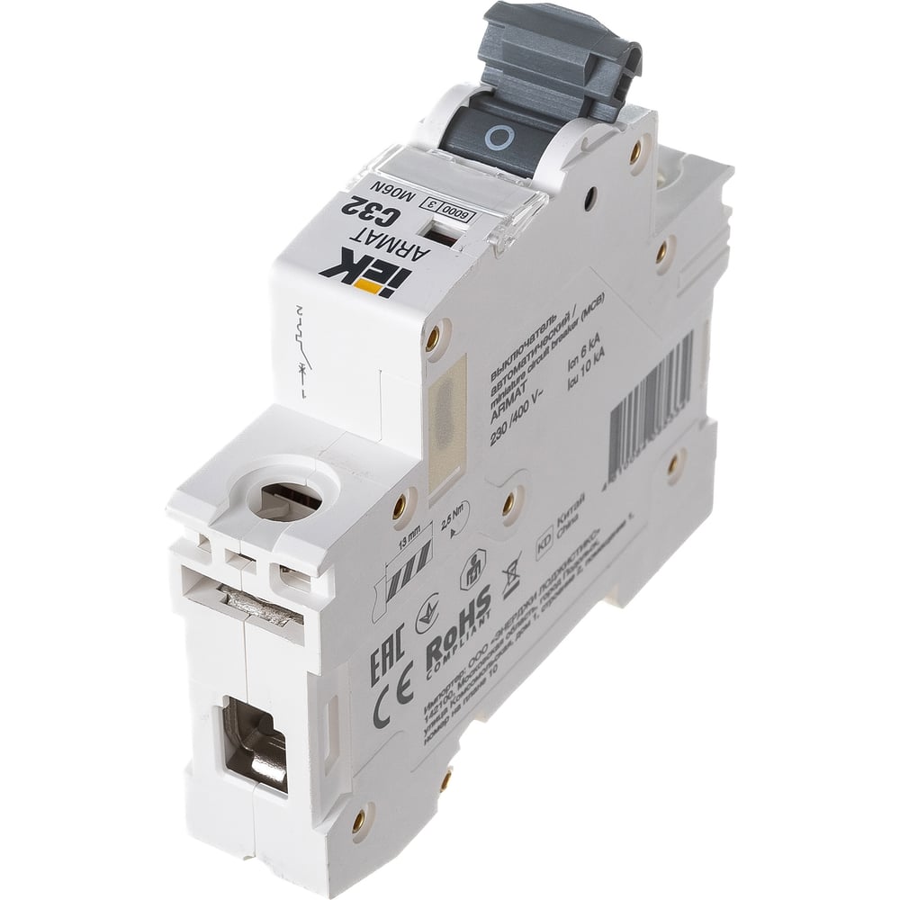 Автоматический выключатель IEK ARMAT M06N 1P C 32А AR-M06N-1-C032 ...