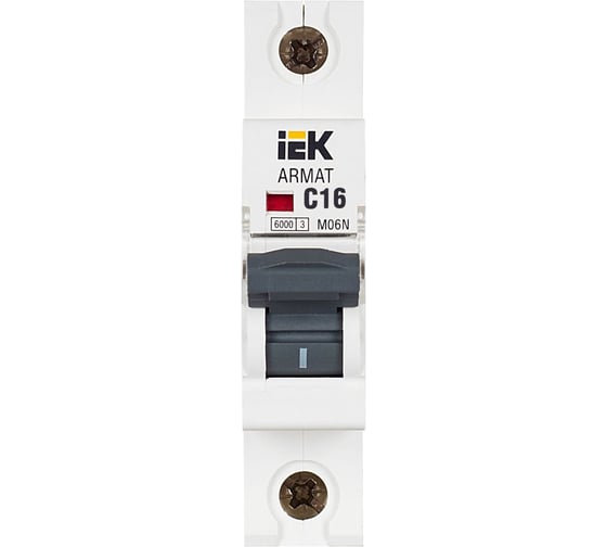 Автоматический выключатель IEK ARMAT M06N 1P C 16А AR-M06N-1-C016