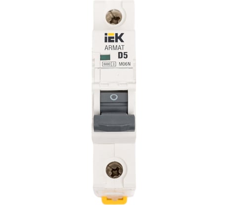Автоматический выключатель IEK ARMAT M06N 1P D 5А AR-M06N-1-D005