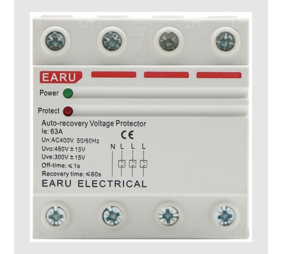 Реле напряжения EARU EAVPD-3 63A БП-00008017
