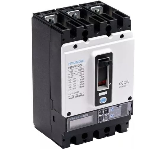 Автоматический выключатель Hyundai HGP100S-G3PEES0000C00100 40-100A (ETU-E, LSIG) ток к.з. 85kA AC380/415В (Без кабеля питания PWC25GPDC24V) 13.03.03.000173