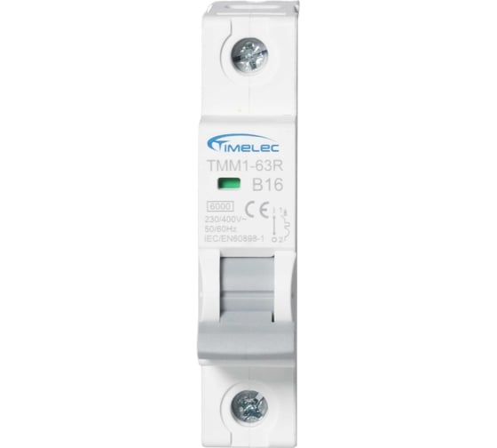 Автоматический выключатель Timelec 1P, 16А, B, 6кА TMM1-63R-1P-16B60