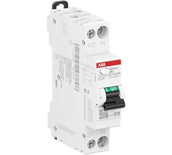 Автоматический выключатель дифференциального тока ABB DS301C C20 AC30 2CSR255063R1204