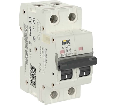 Автоматический выключатель IEK ARMAT M06N 2P B 6А AR-M06N-2-B006