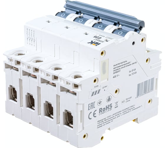 Автоматический выключатель IEK ARMAT M06N 4P C 25А AR-M06N-4-C025