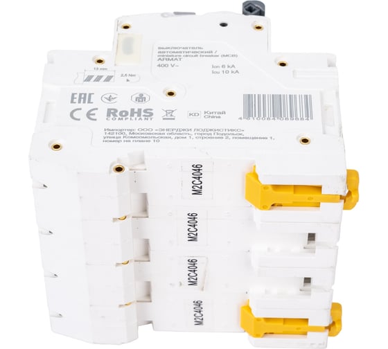 Автоматический выключатель IEK ARMAT M06N 4P C 40А AR-M06N-4-C040