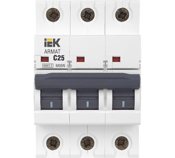 Автоматический выключатель IEK ARMAT M06N 3P C 25А AR-M06N-3-C025