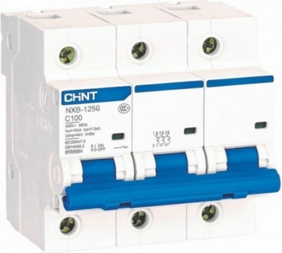 Автоматический выключатель CHINT NXB-125G 3P 63A 10кА характеристика C 816104 1