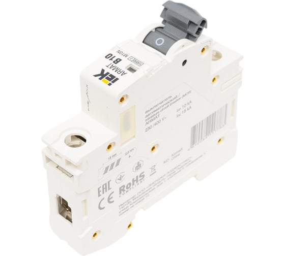 Автоматический выключатель IEK ARMAT M10N 1P B 10А AR-M10N-1-B010