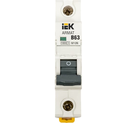 Автоматический выключатель IEK ARMAT M10N 1P B 63А AR-M10N-1-B063