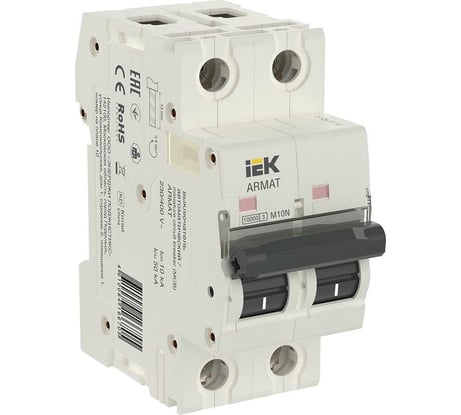 Автоматический выключатель IEK ARMAT M10N 2P B 25А AR-M10N-2-B025