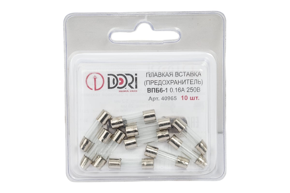 Плавкая вставка DORI ВПБ6-1 0,16А 250В 10 шт 40965 - выгодная цена ...