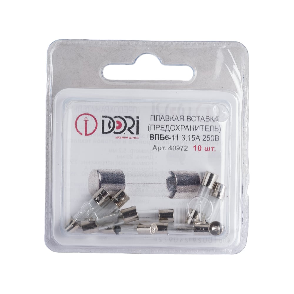 Плавкая вставка DORI ВПБ6-11 3,15А 250В 10 шт 40972 - выгодная цена ...
