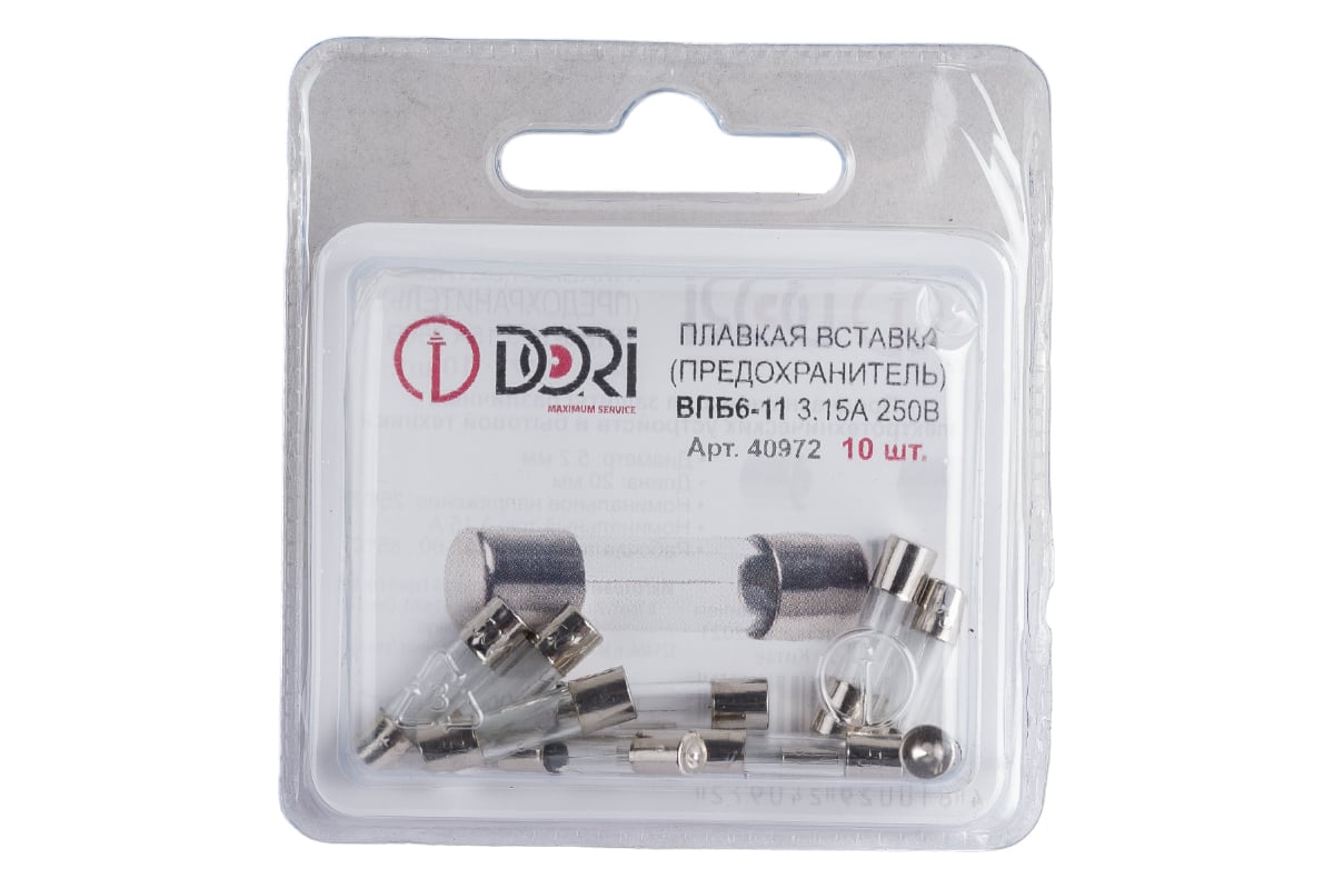 Плавкая вставка DORI ВПБ6-11 3,15А 250В 10 шт 40972 - выгодная цена ...