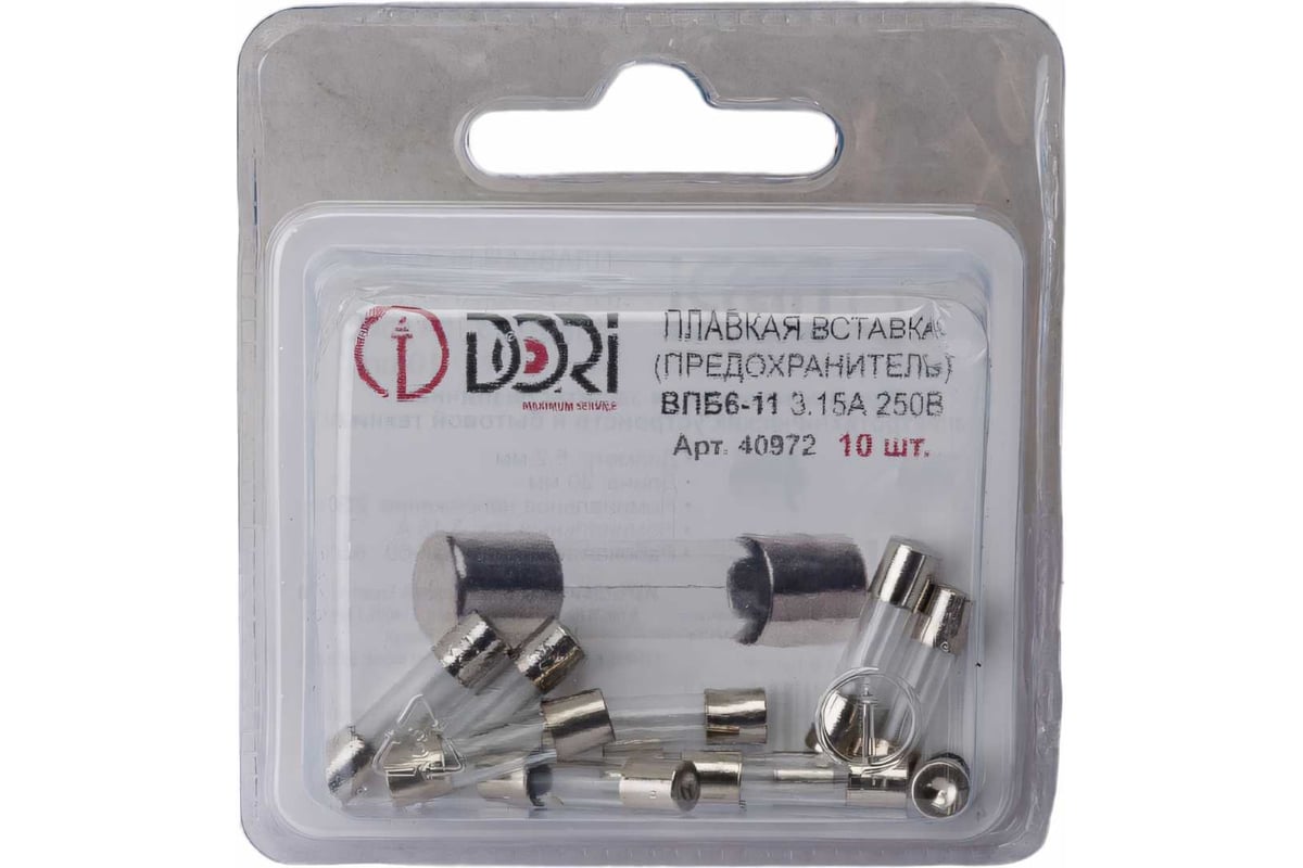 Плавкая вставка DORI ВПБ6-11 3,15А 250В 10 шт 40972 - выгодная цена ...