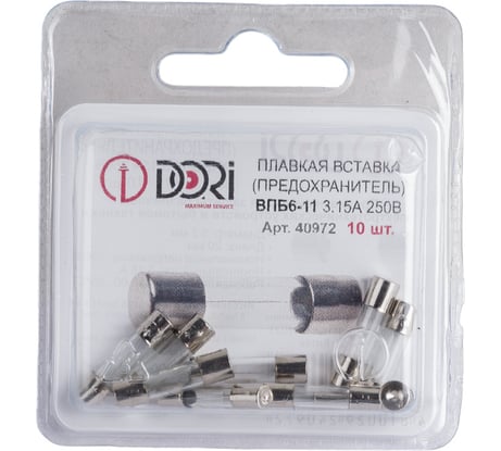 Плавкая вставка DORI ВПБ6-11 3,15А 250В 10 шт 40972