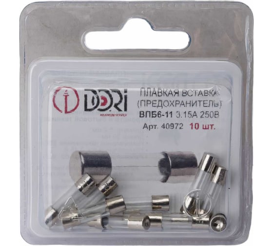 Плавкая вставка DORI ВПБ6-11 3,15А 250В 10 шт 40972