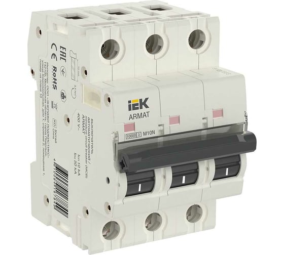Автоматический выключатель IEK ARMAT M10N 3P C 6А AR-M10N-3-C006