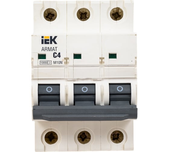 Автоматический выключатель IEK ARMAT M10N 3P C 4А AR-M10N-3-C004