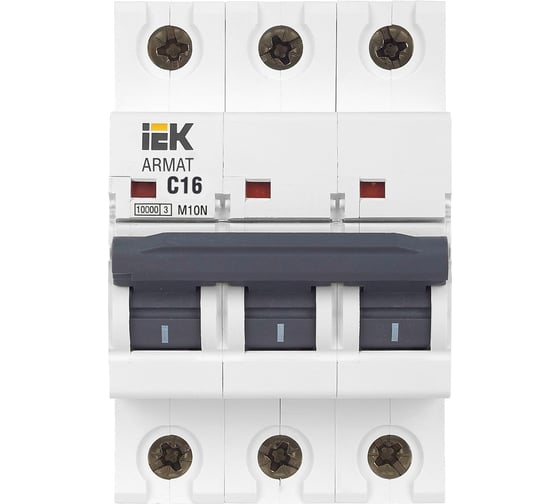 Автоматический выключатель IEK ARMAT M10N 3P C 16А AR-M10N-3-C016