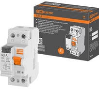 Устройство защитного отключения TDM ELECTRIC УЗО ВД63 2Р, 63А, 30мА, электронное SQ0220-0005