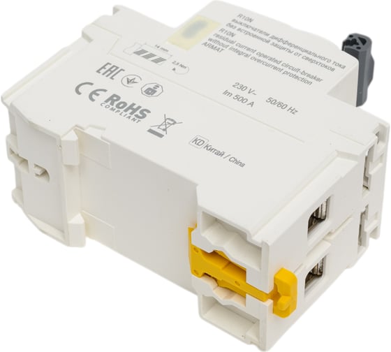 Выключатель дифференциального тока IEK ARMAT R10N 2P 25А 30мА тип AC AR-R10N-2-025C030