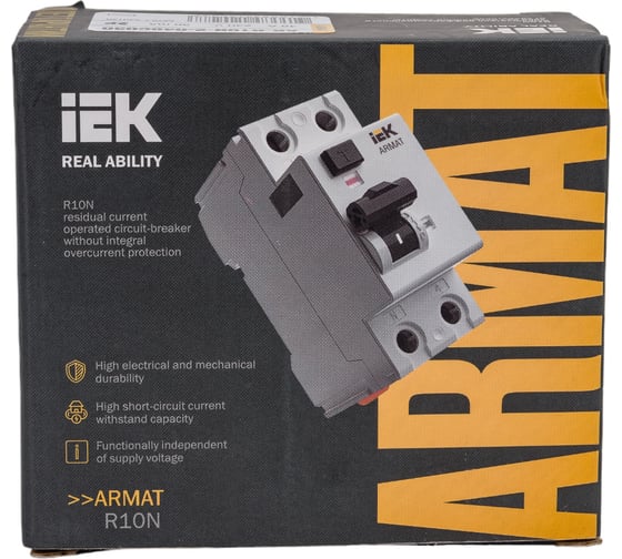 Выключатель дифференциального тока IEK ARMAT R10N 2P 40А 30мА тип AC AR-R10N-2-040C030