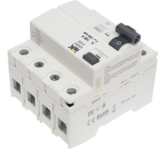 Выключатель дифференциального тока IEK ARMAT R10N 4P 100А 100мА тип AC AR-R10N-4-100C100