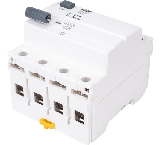 Выключатель дифференциального тока IEK ARMAT R10N 4P 25А 30мА тип A AR-R10N-4-025A030