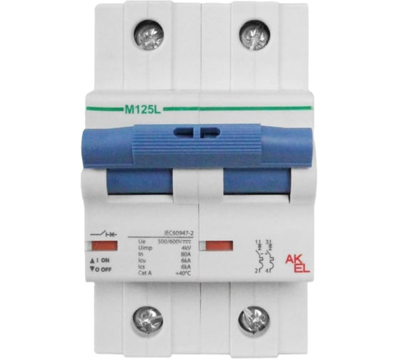 Выключатель автоматический Akel ВА47-M125L-2P-C125-DC 2P/125A/C/15kA 419066