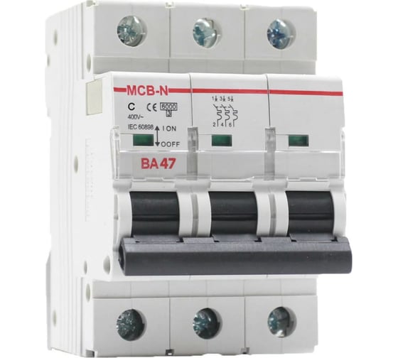 Выключатель автоматический Akel ВА47-MCB-N-3P-C4-AC 3P/4A/C/6kA 400121