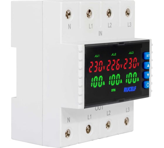 Реле напряжения и тока трехфазное RUCELF SRW-3F100A-U КА-00012107