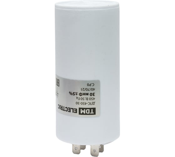 Конденсатор TDM ДПС 450В, 30мкФ, 5проц., плоский разъем, SQ0739-0022