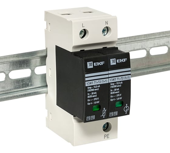 УЗИП EKF Т1+Т2; Iimp-12,5kA; In-20kA; Uc-275В; 1+1 PROxima OV12-11-505