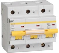 Автоматический выключатель IEK ВА47-100 3Р 20А 10кА х-ка C MVA40-3-020-C