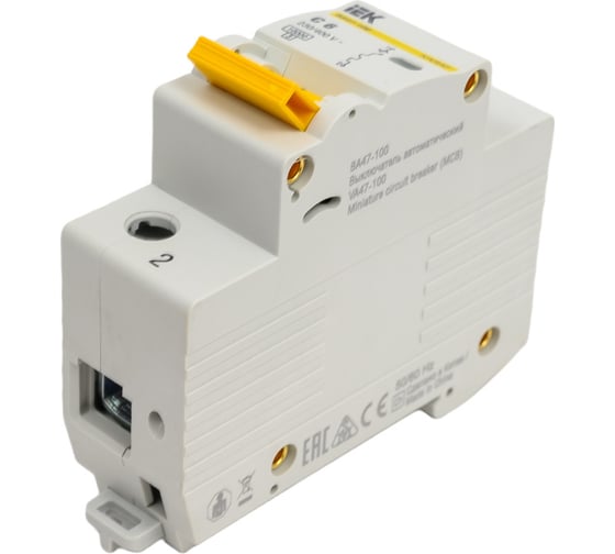 Автоматический выключатель IEK ВА47-100 1P 6А 10кА х-ка C MVA40-1-006-C
