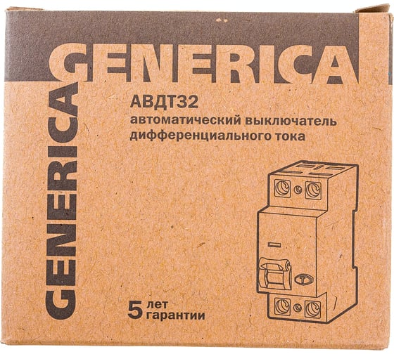 Автоматический выключатель дифференциального тока GENERICA АВДТ 32 C10 MAD25-5-010-C-30