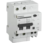 Дифференциальный автомат GENERICA АД12 2Р 40А 100мА MAD15-2-040-C-100
