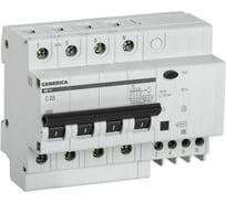 Дифференциальный автомат GENERICA АД14 4Р 25А 100мА MAD15-4-025-C-100