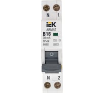 Автоматический выключатель дифференциального тока IEK ARMAT B06S 1P+NP B16 30мА тип A (18мм) AR-B06S-1N-B16A030