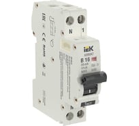 Автоматический выключатель дифференциального тока IEK ARMAT B06S 1P+NP B16 30мА тип A (18мм) AR-B06S-1N-B16A030