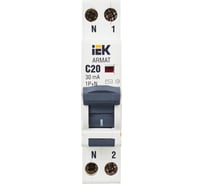 Автоматический выключатель дифференциального тока IEK ARMAT B06S 1P+NP C20 30мА тип AC (18мм) AR-B06S-1N-C20C030