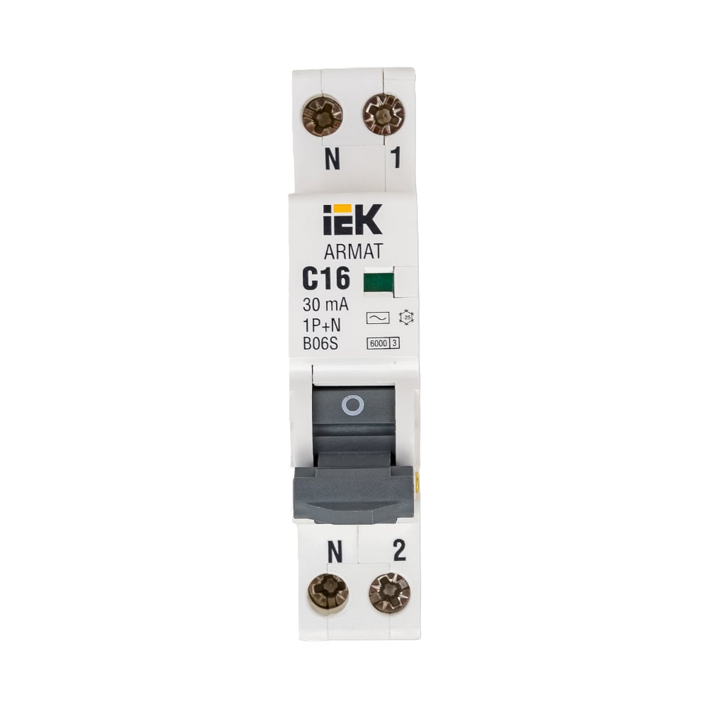 Автоматический выключатель дифференциального тока IEK ARMAT B06S 1P+NP ...